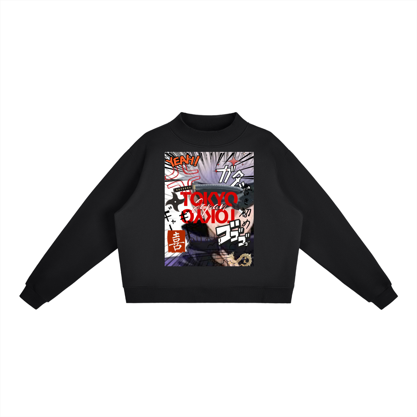 Essential Fleece Mock-Neck Crew Sweatshirt