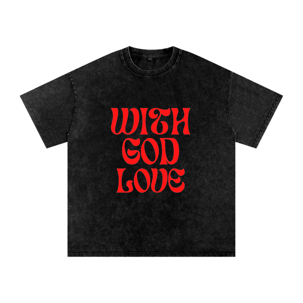 Snow Washed Oversized Cotton T-Shirt